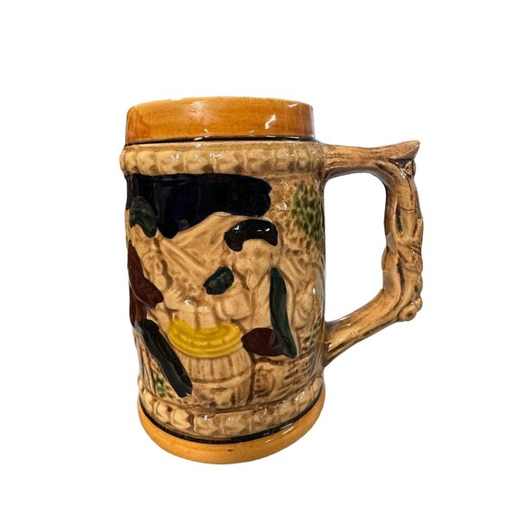 Beer Stein Mug Made In Japan German Pub‎ Trimont Ceramic Antique Set Of 2 - Picture 3 of 11